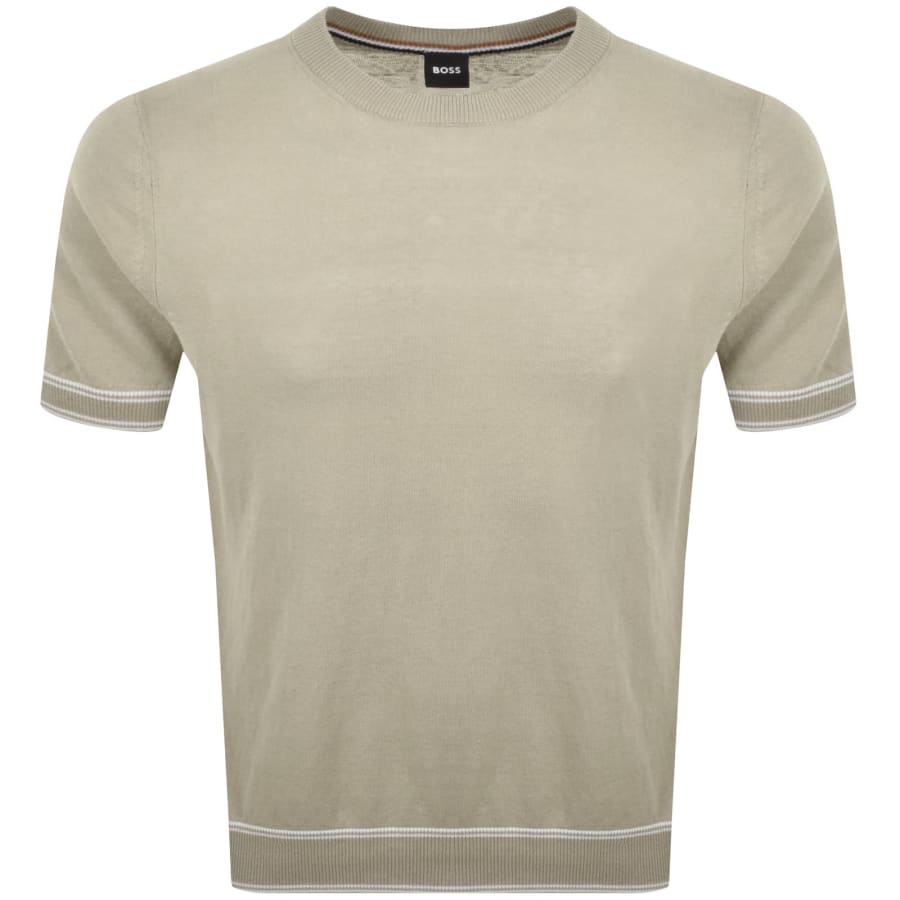 Image number 1 for BOSS Norberto Knit Jumper Open Beige