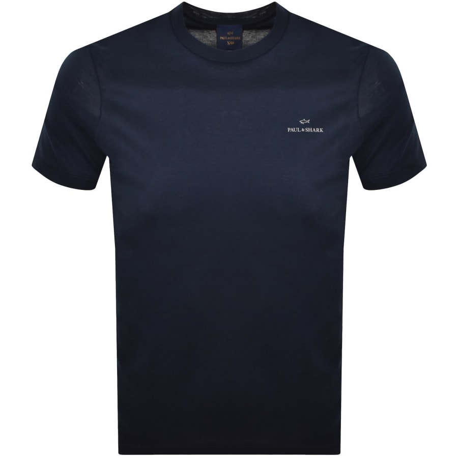 Image number 1 for Paul And Shark X-Soft Printed Logo T Shirt Navy