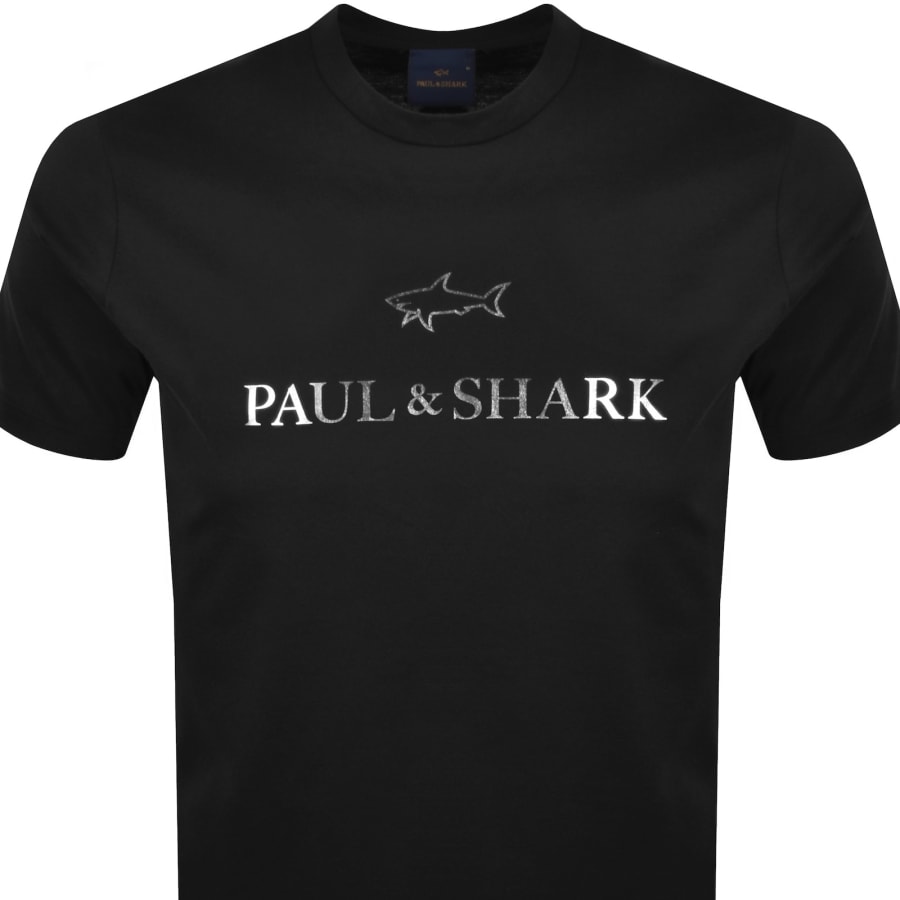Image number 2 for Paul And Shark Printed Logo T Shirt Black