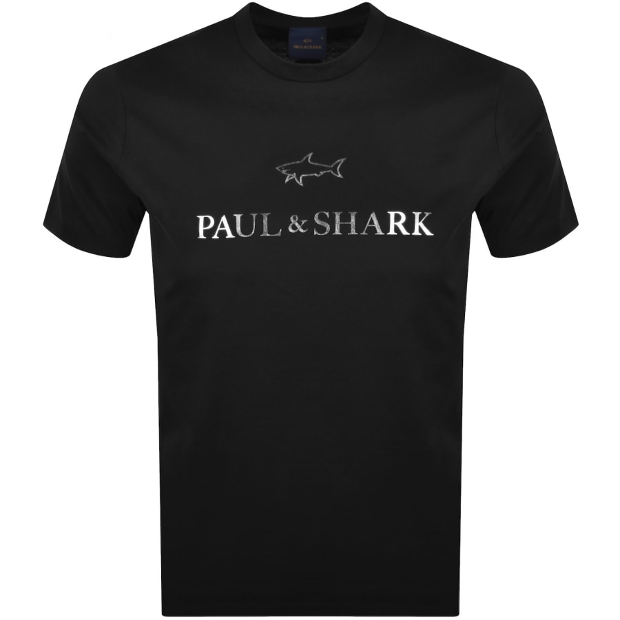 Image number 1 for Paul And Shark Printed Logo T Shirt Black