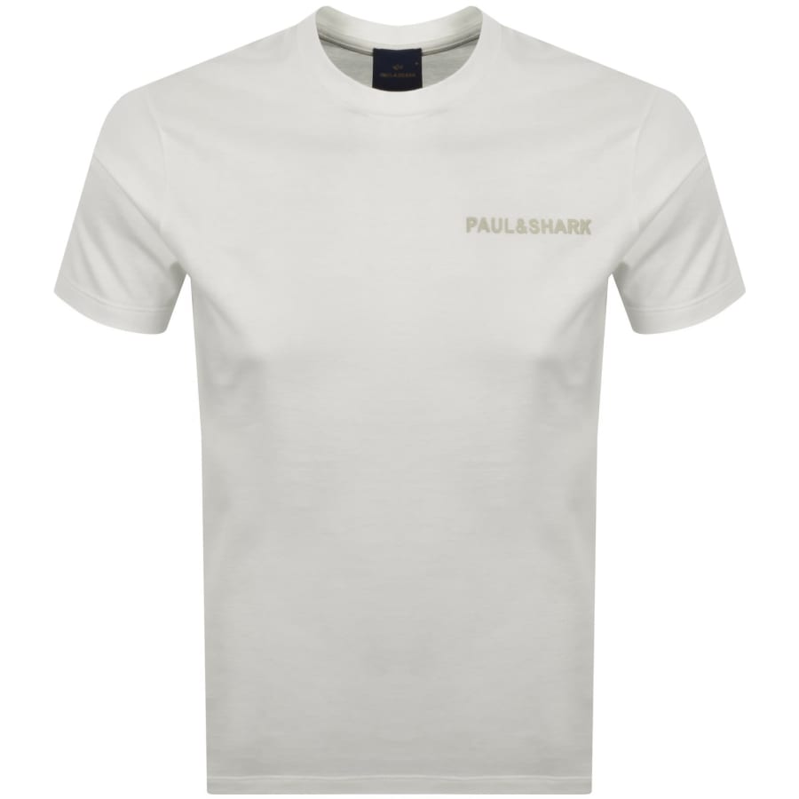 Image number 2 for Paul And Shark Printed Logo T Shirt Off White
