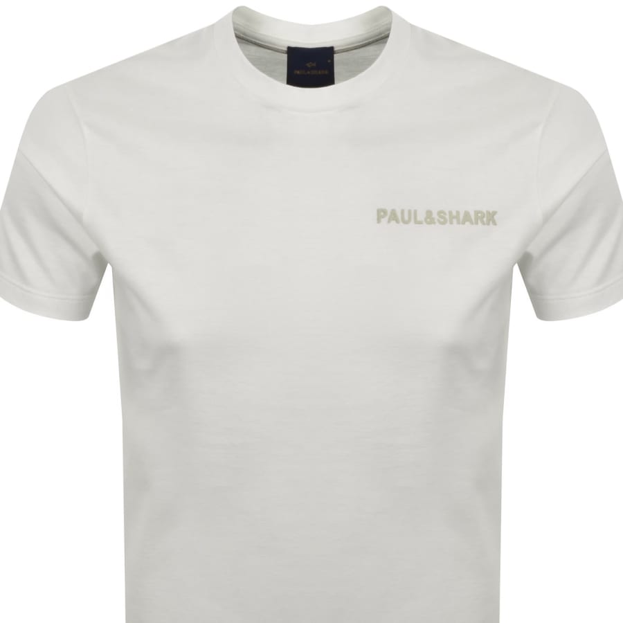 Image number 3 for Paul And Shark Printed Logo T Shirt Off White