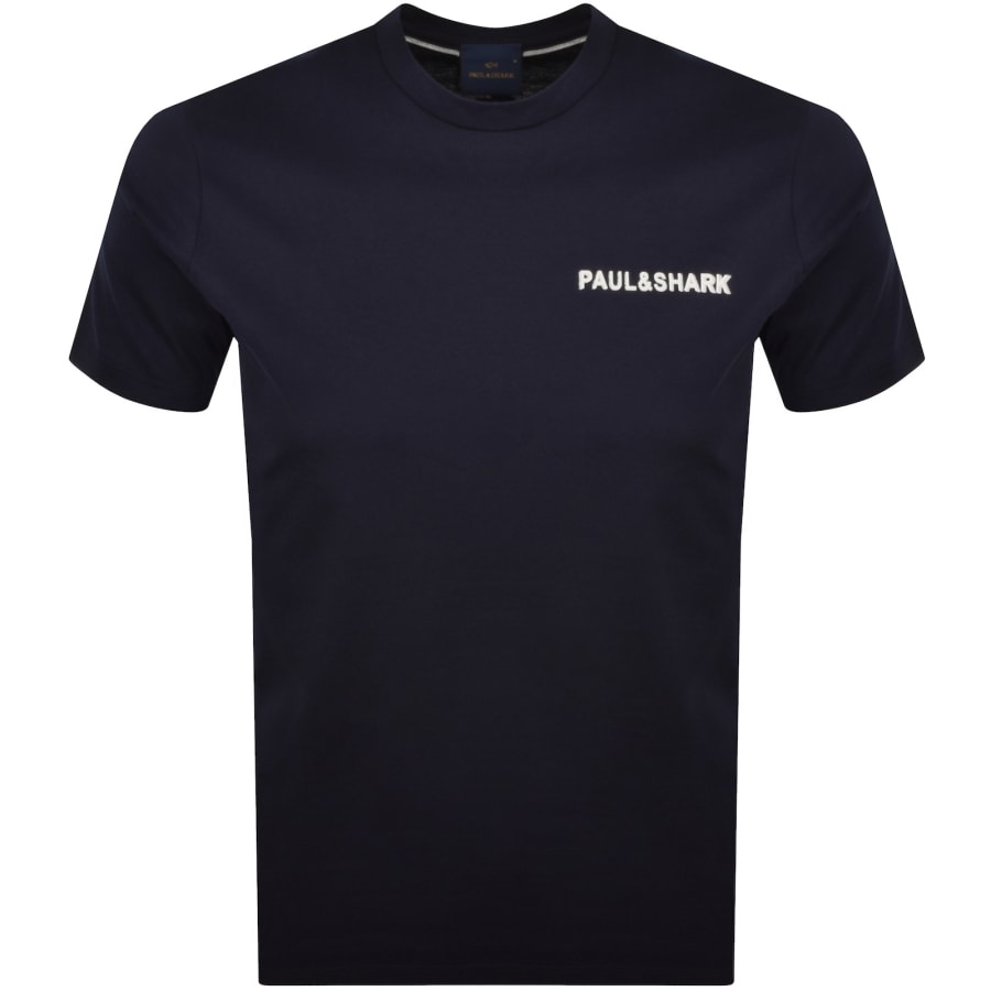 Image number 2 for Paul And Shark Printed Logo T Shirt Navy
