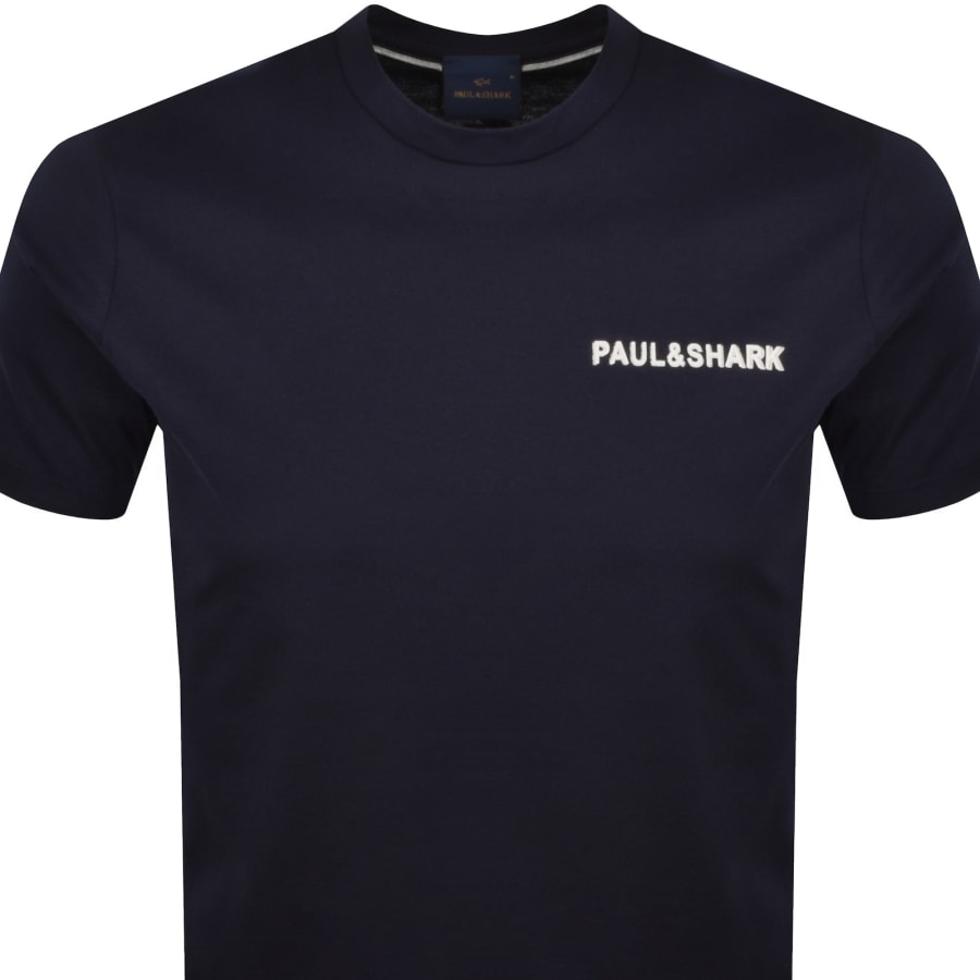 Image number 3 for Paul And Shark Printed Logo T Shirt Navy