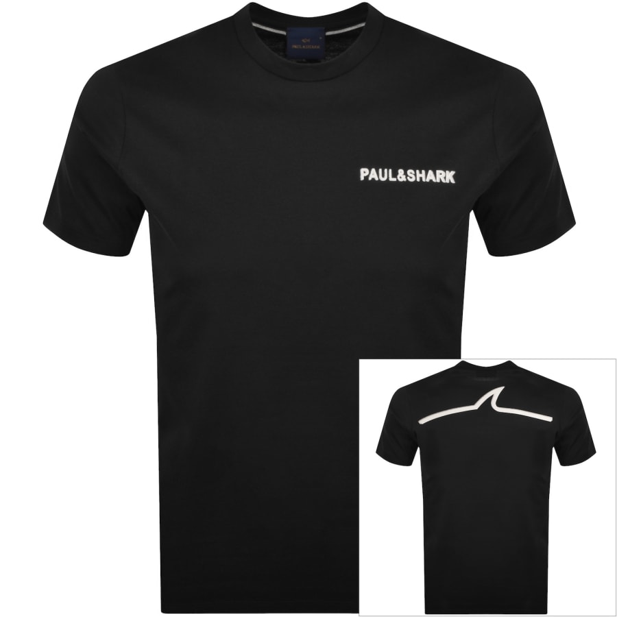 Image number 1 for Paul And Shark Printed Logo T Shirt Black