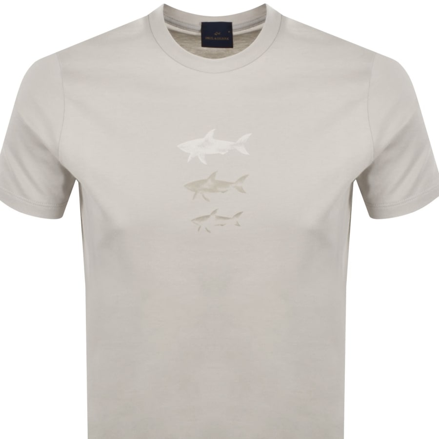 Image number 2 for Paul And Shark Graphic T Shirt Beige