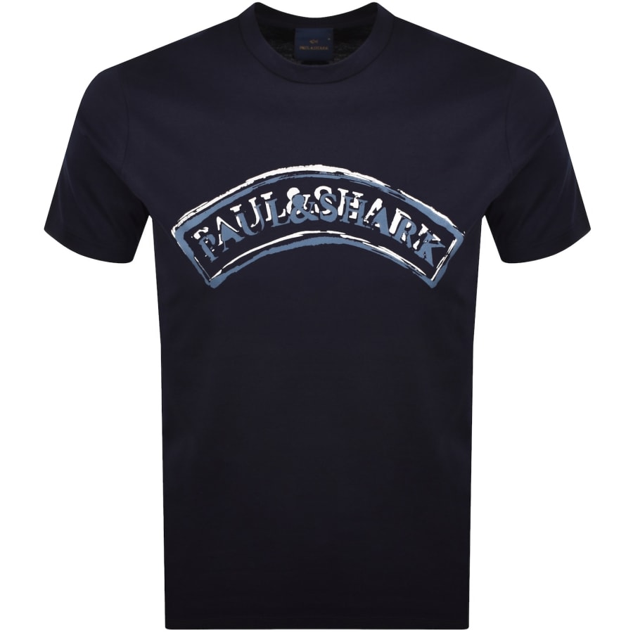 Image number 1 for Paul And Shark Logo Graphic T Shirt Navy