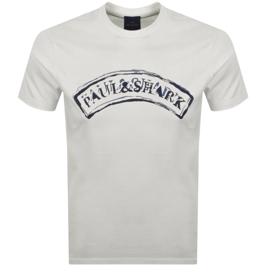 Image number 1 for Paul And Shark Logo Graphic T Shirt Off White