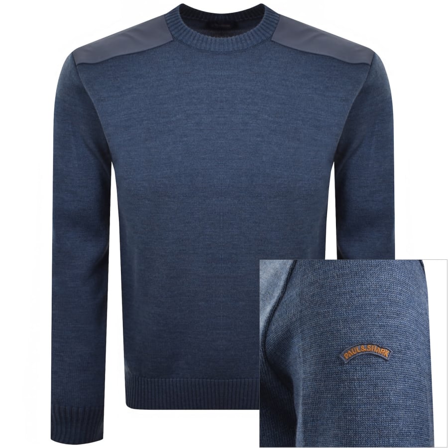 Image number 1 for Paul And Shark Typhoon Knit Jumper Blue