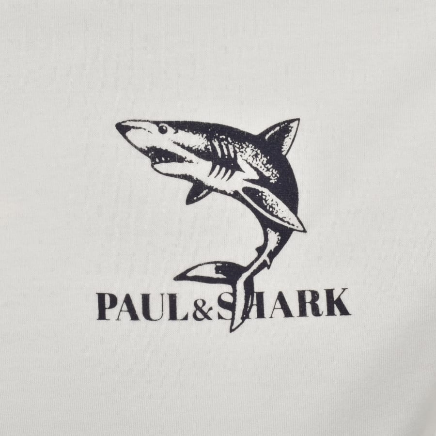 Image number 3 for Paul And Shark Logo Graphic T Shirt White