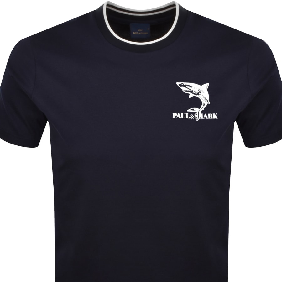 Image number 2 for Paul And Shark Logo Graphic T Shirt Navy