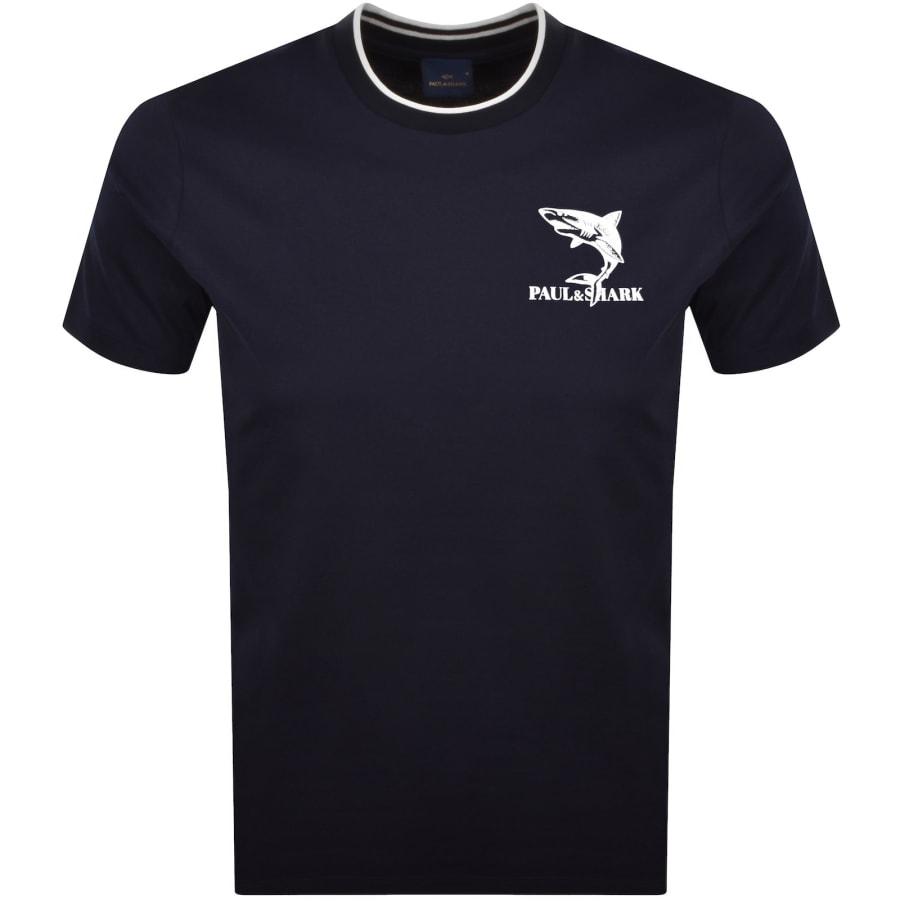 Image number 1 for Paul And Shark Logo Graphic T Shirt Navy