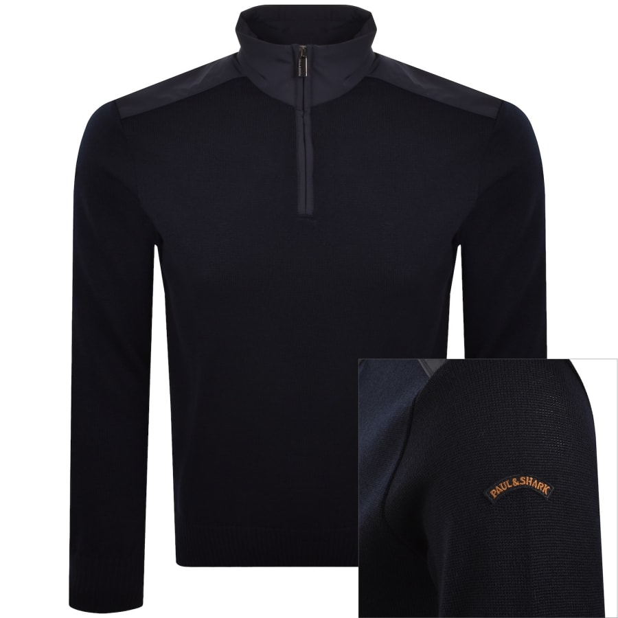 Image number 1 for Paul And Shark Typhoon Knit Jumper Navy