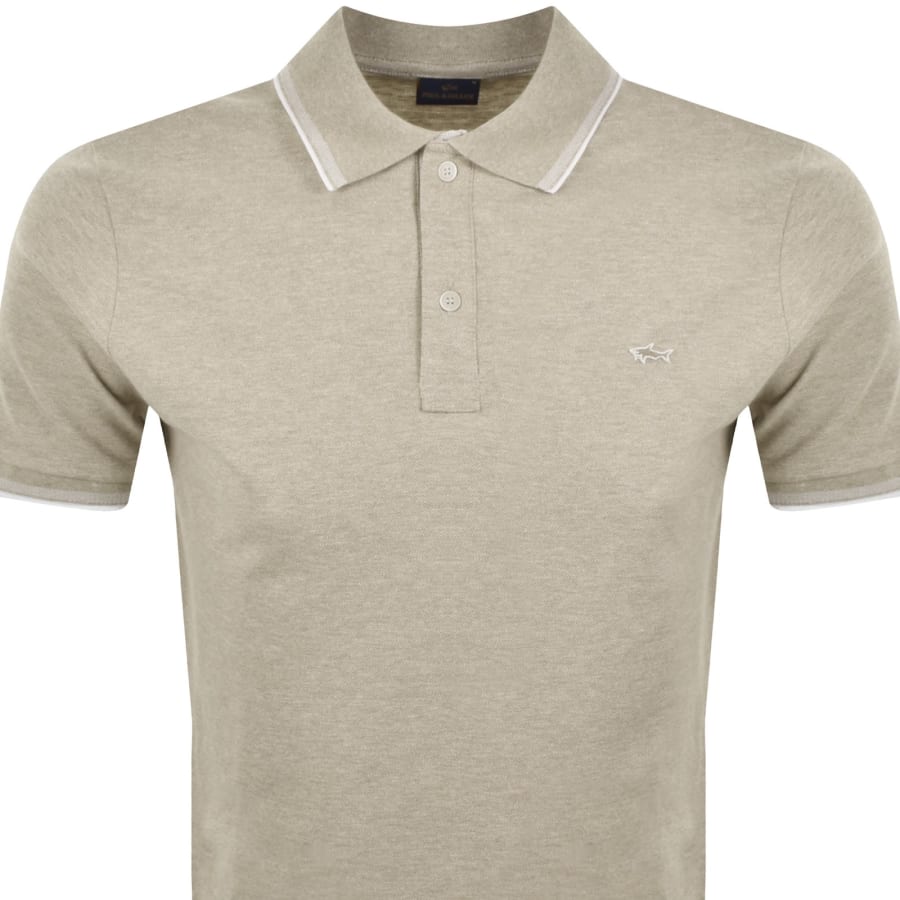 Image number 2 for Paul And Shark Logo Polo T Shirt Beige