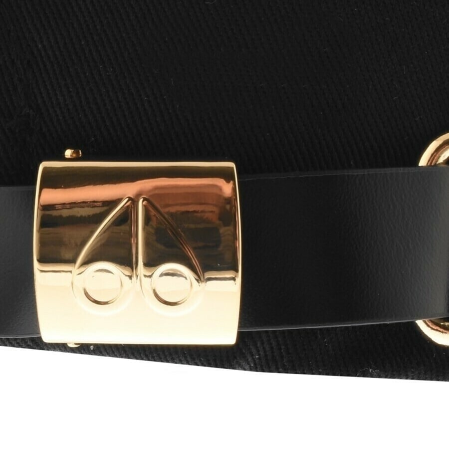 Image number 3 for Moose Knuckles Gold Logo Icon Cap Black