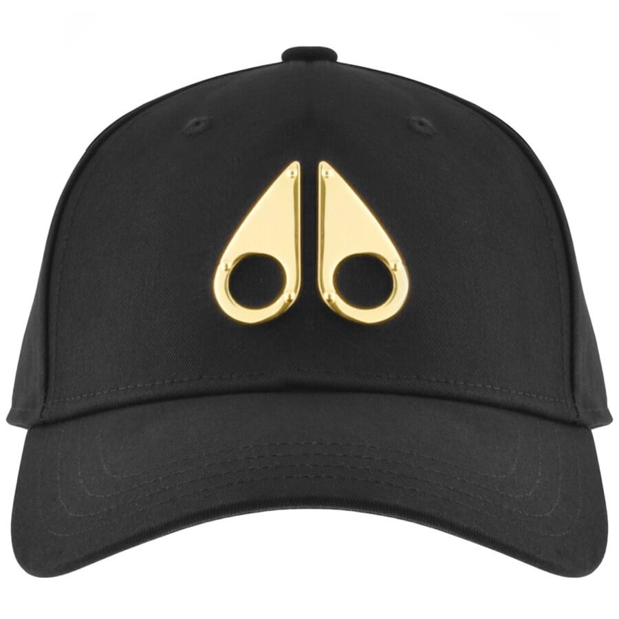 Image number 1 for Moose Knuckles Gold Logo Icon Cap Black
