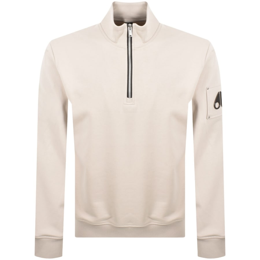 Image number 2 for Moose Knuckles Hartsfield QZ Sweatshirt Beige