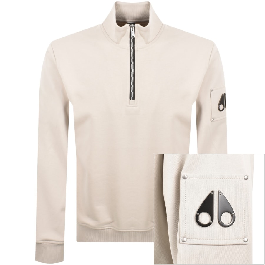 Image number 1 for Moose Knuckles Hartsfield QZ Sweatshirt Beige