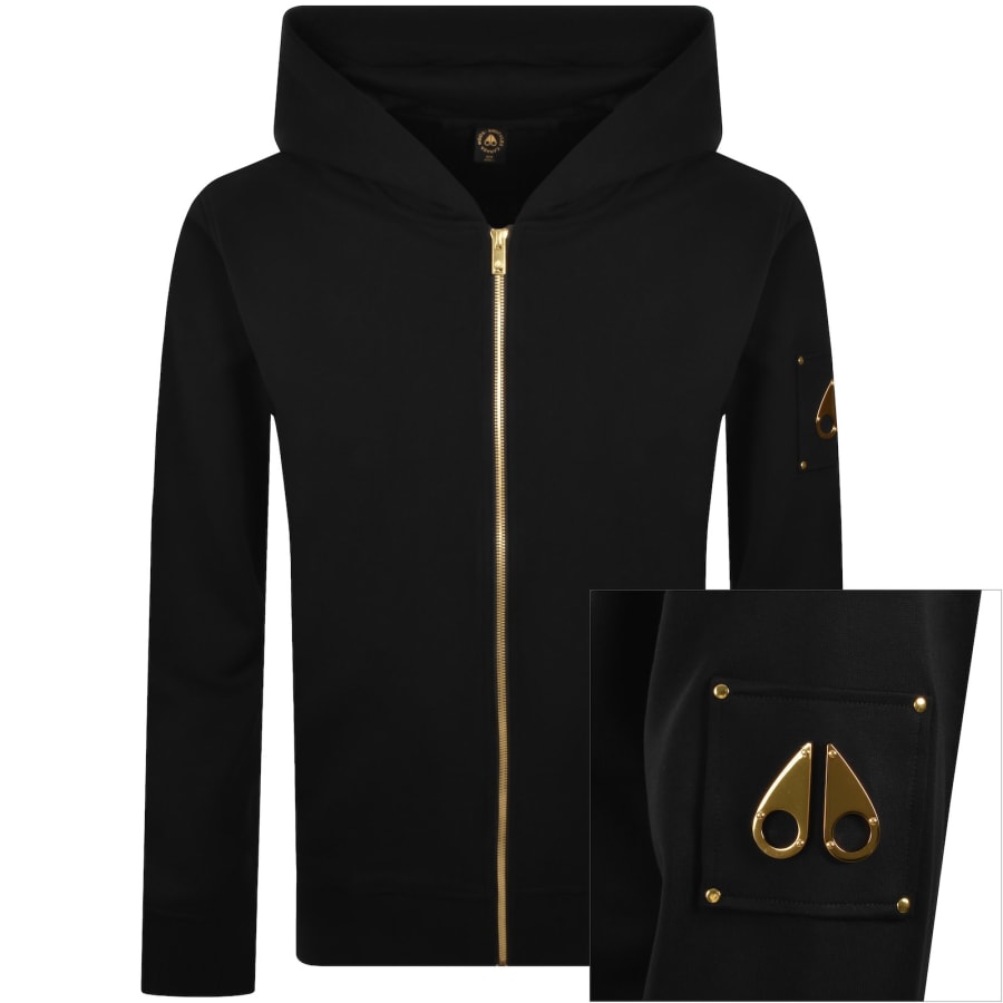 Image number 1 for Moose Knuckles Snyder Zip Hoodie Black