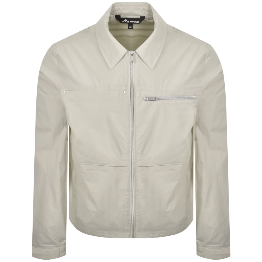 Image number 2 for Moose Knuckles Top Flight Overshirt Cream