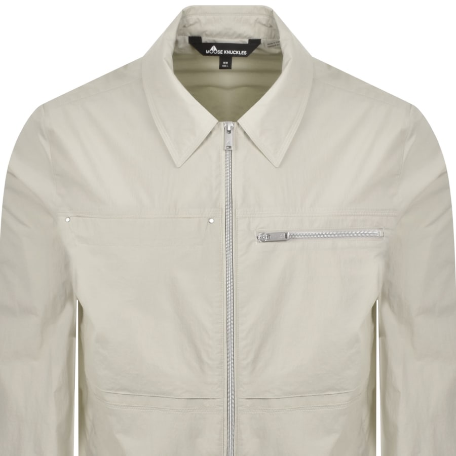 Image number 3 for Moose Knuckles Top Flight Overshirt Cream