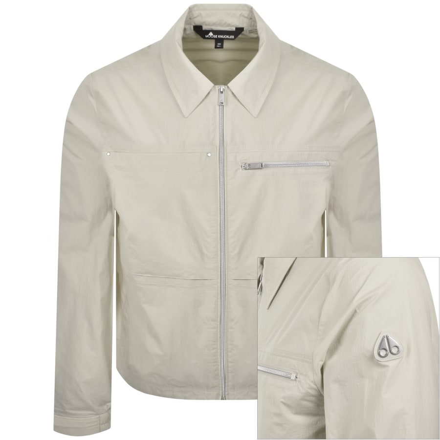 Image number 1 for Moose Knuckles Top Flight Overshirt Cream
