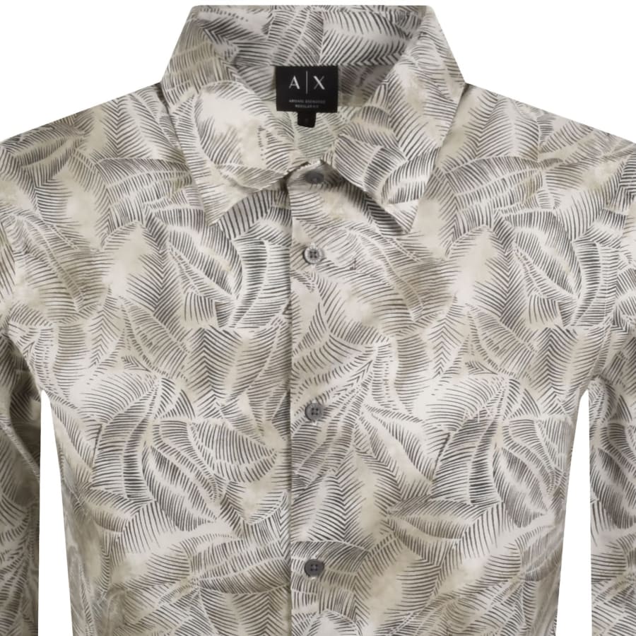 Image number 2 for Armani Exchange All Over Print Shirt Cream