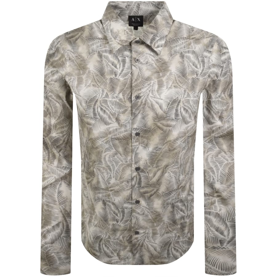Image number 1 for Armani Exchange All Over Print Shirt Cream
