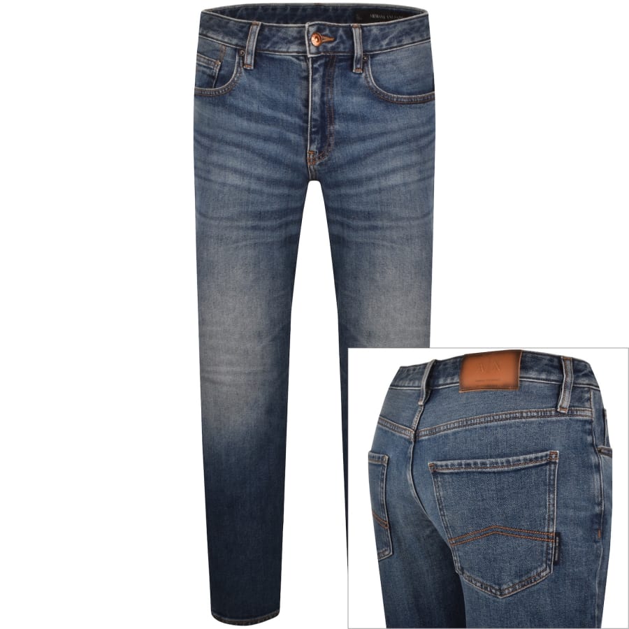 Image number 1 for Armani Exchange J14 Slim Fit Jeans Blue