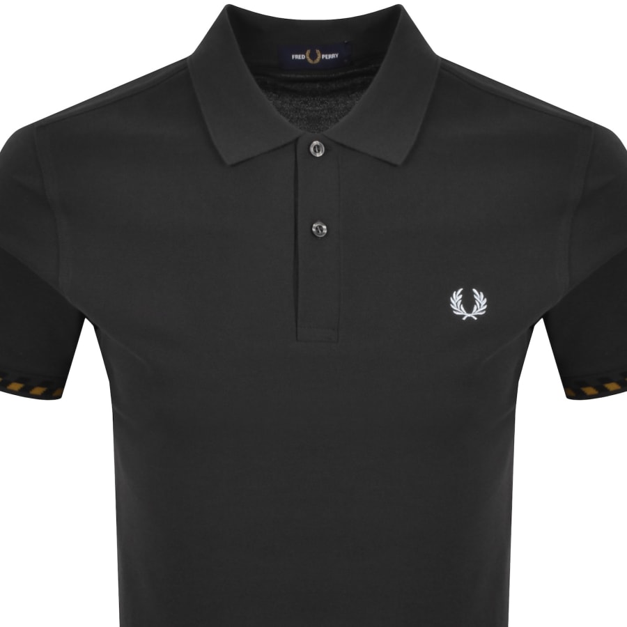 Image number 2 for Fred Perry Jacquard Cuff Polo Anchor Grey