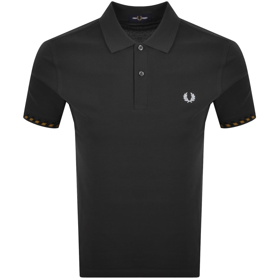Image number 1 for Fred Perry Jacquard Cuff Polo Anchor Grey
