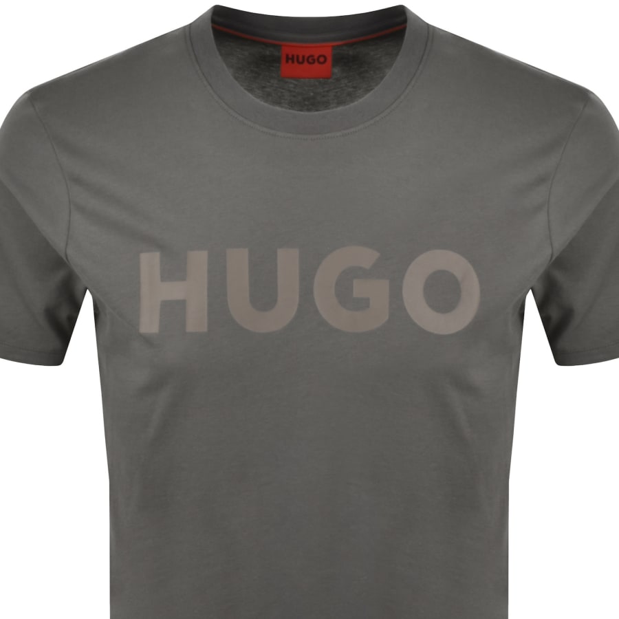 Image number 2 for HUGO Dulivio Crew Neck T Shirt Grey
