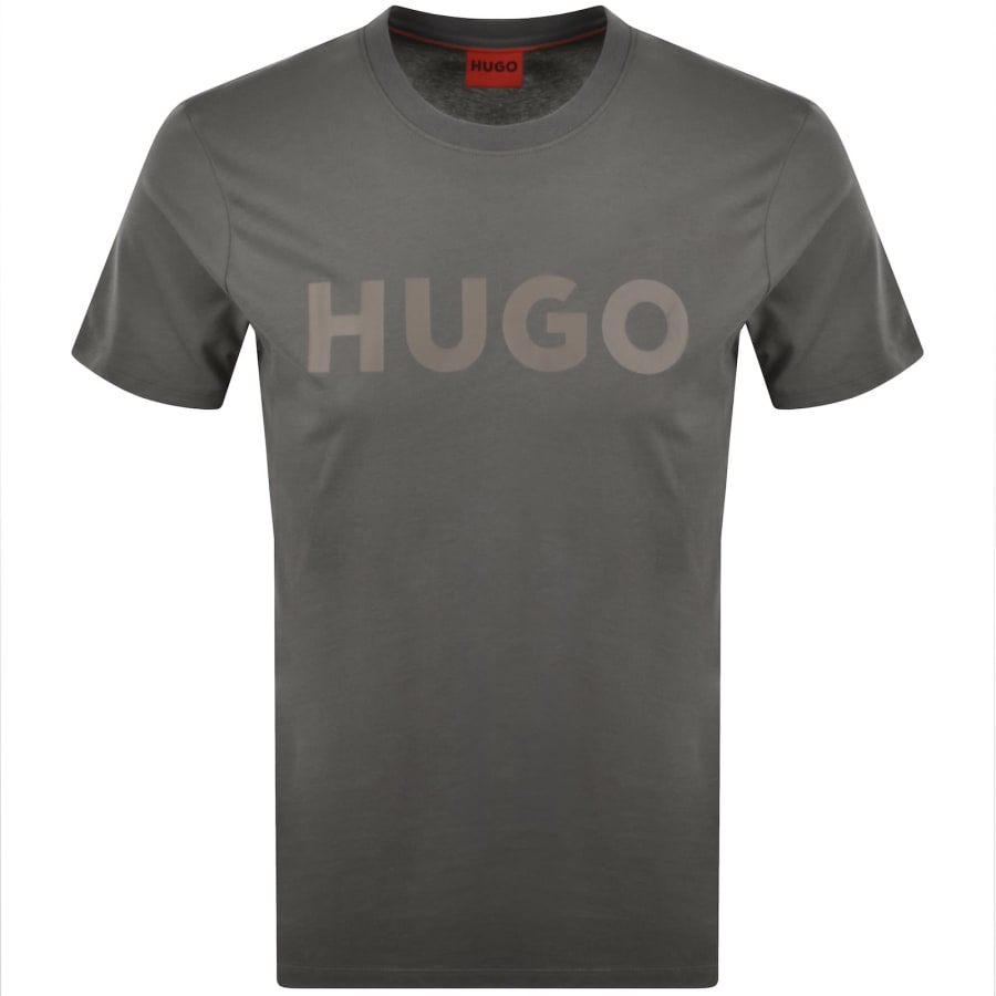 Image number 1 for HUGO Dulivio Crew Neck T Shirt Grey