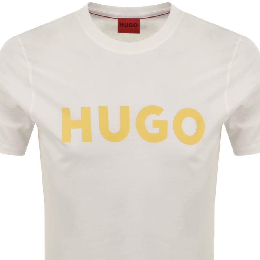 Image number 2 for HUGO Dulivio Crew Neck T Shirt White