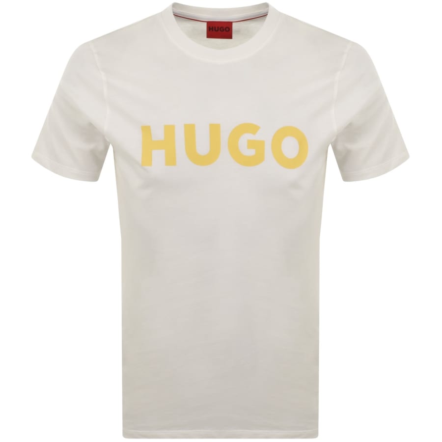 Image number 1 for HUGO Dulivio Crew Neck T Shirt White