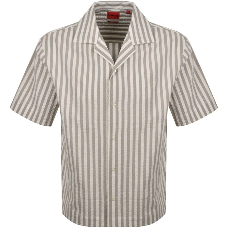 Image number 1 for HUGO Espino Striped Shirt Light Brown