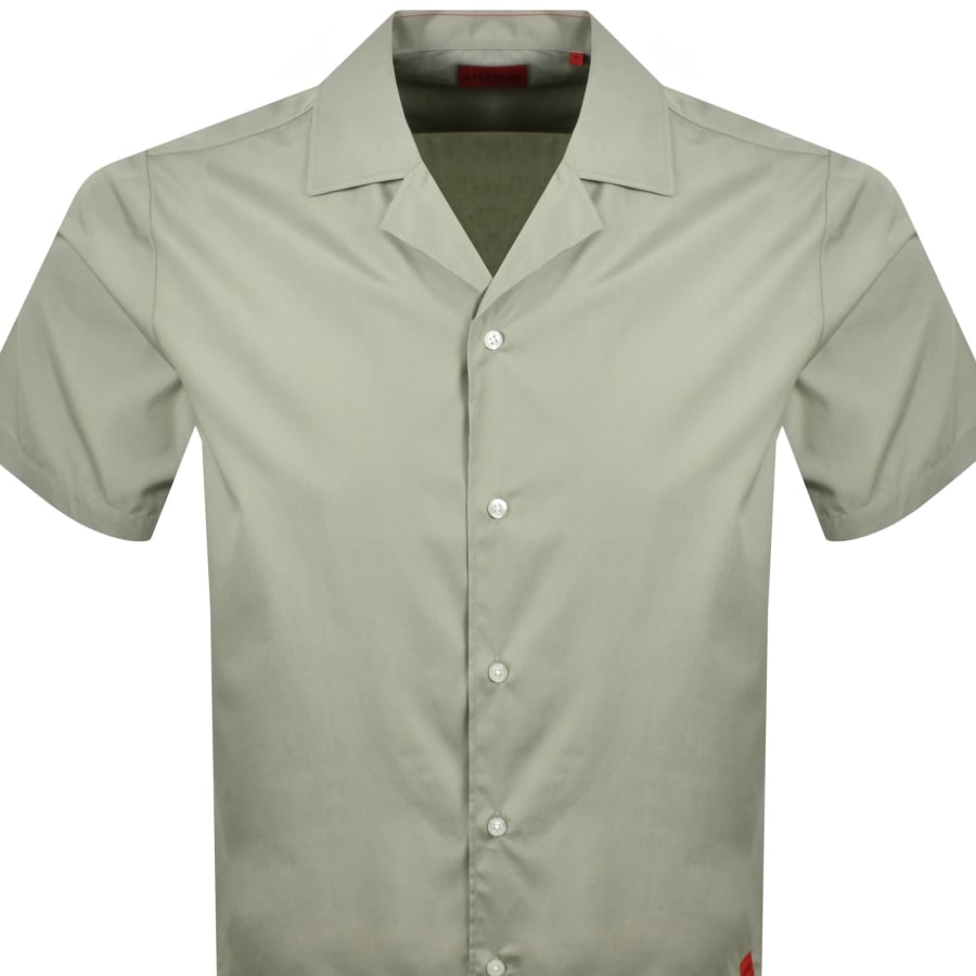 Image number 2 for HUGO Ellino Linen Shirt Green