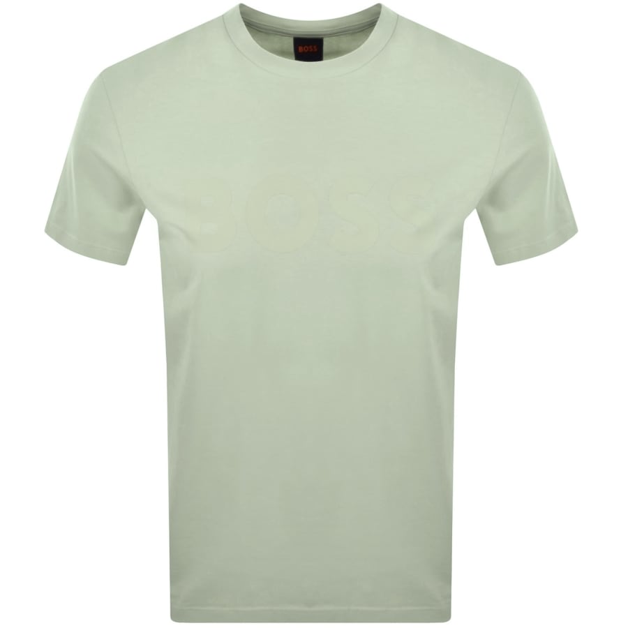 Image number 1 for BOSS Regular Fit Logo T Shirt Light Green