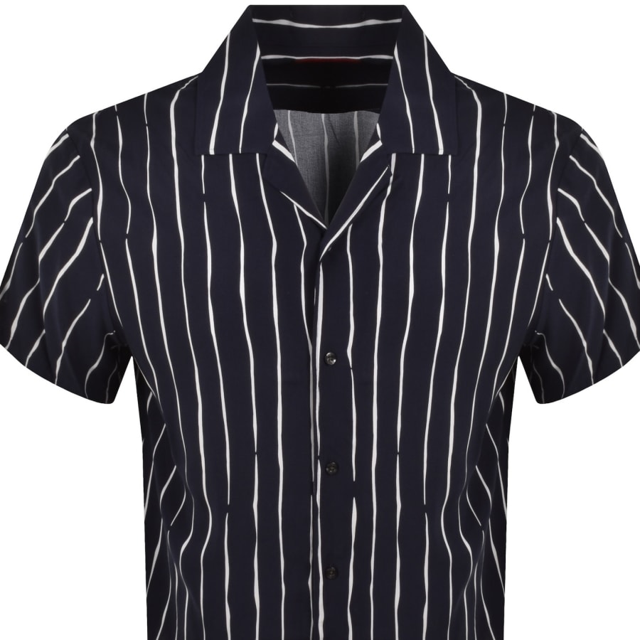 Image number 2 for HUGO Exolino Relaxed Fit Striped Shirt Navy