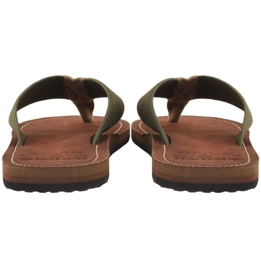 Image number 3 for Barbour Toeman Flip Flops Olive Green