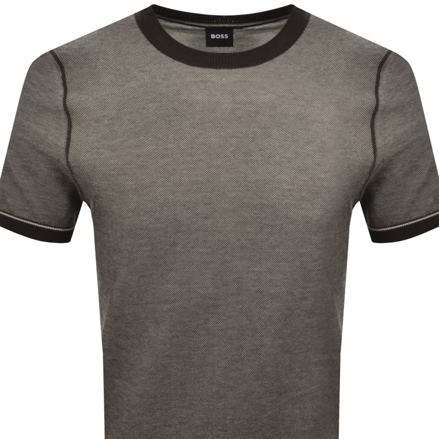 Image number 2 for BOSS Nalon Knit T Shirt Brown