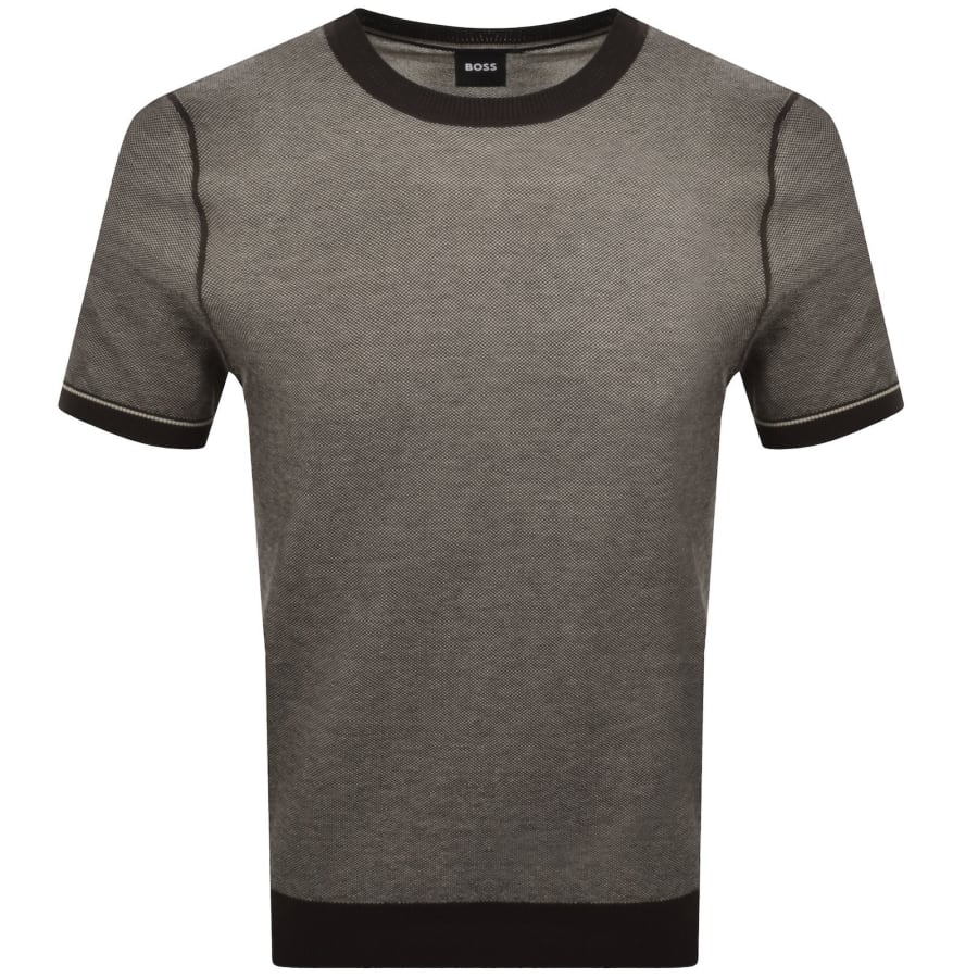 Image number 1 for BOSS Nalon Knit T Shirt Brown