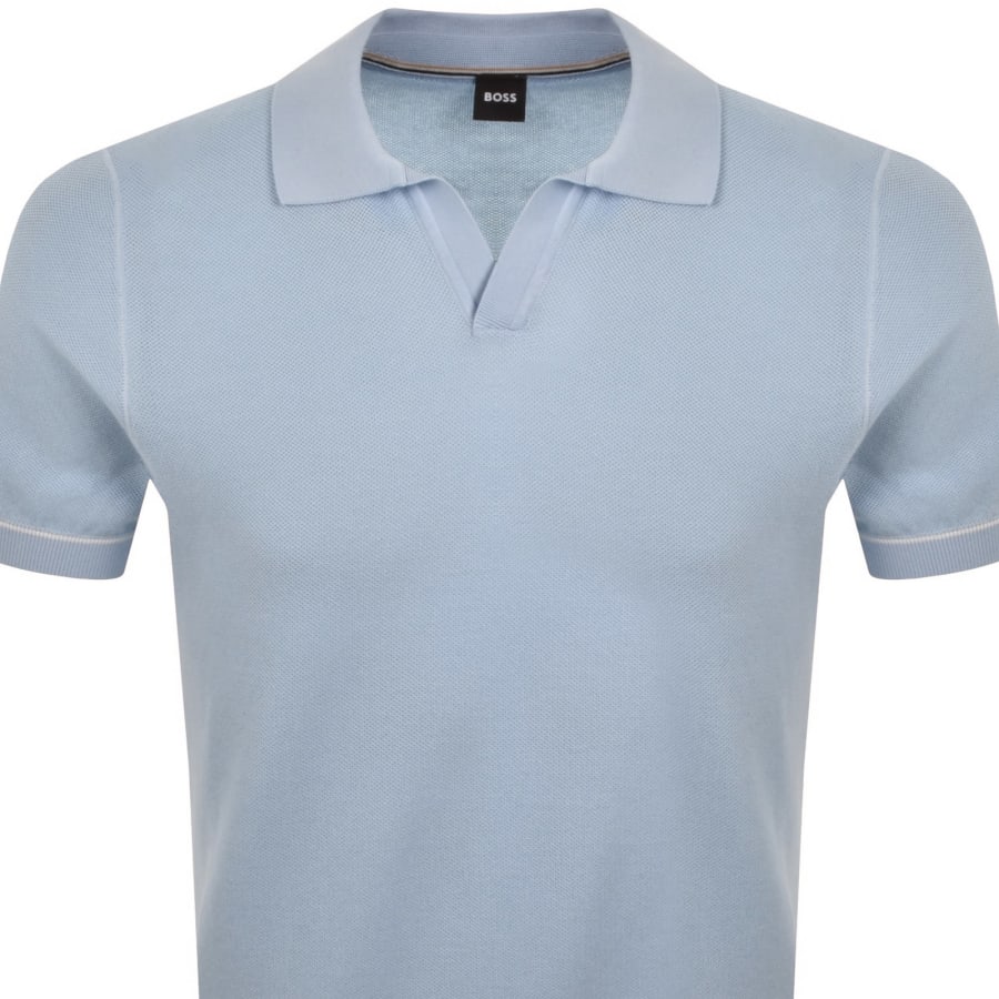 Image number 2 for BOSS Knit Polo Jumper Blue