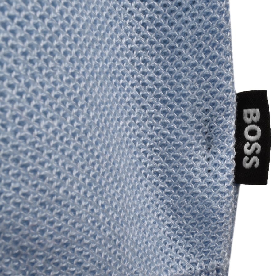 Image number 3 for BOSS Knit Polo Jumper Blue