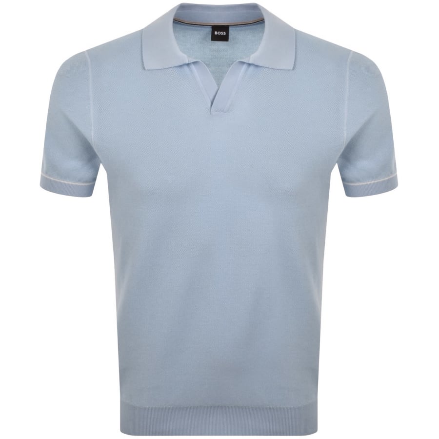 Image number 1 for BOSS Knit Polo Jumper Blue