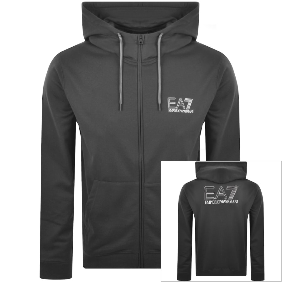 Image number 1 for EA7 Emporio Armani Full Zip Hoodie Grey