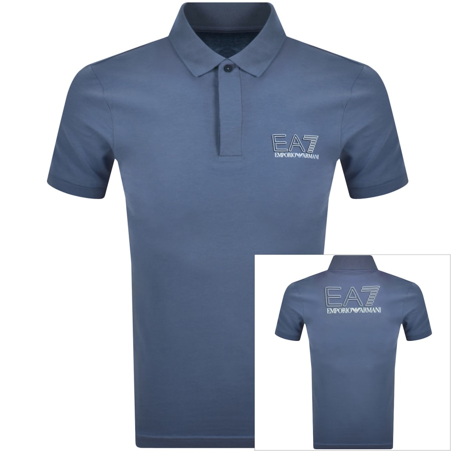 Image number 1 for EA7 Emporio Armani Polo T Shirt Blue