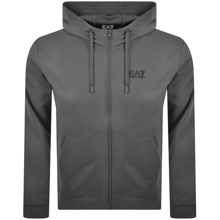 Image number 2 for EA7 Emporio Armani Logo Zip Hoodie Grey