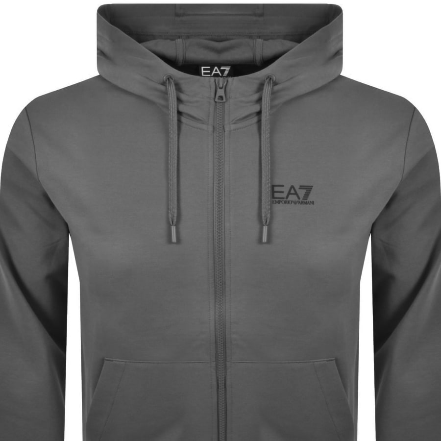 Image number 3 for EA7 Emporio Armani Logo Zip Hoodie Grey
