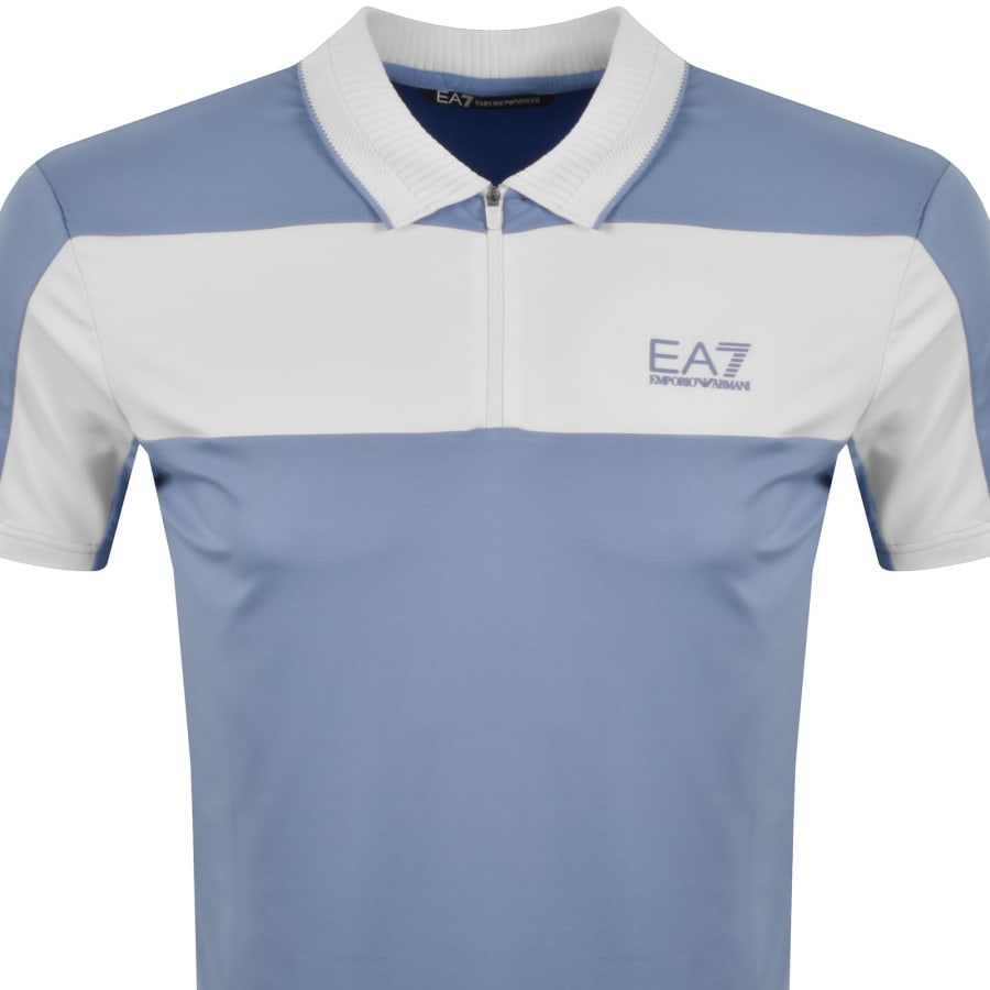 Image number 3 for EA7 Emporio Armani Tennis Pro Zip Polo Blue